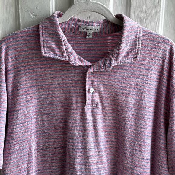Peter Millar Seaside Pungo Striped Slub Polo Shirt - Picture 3 of 9